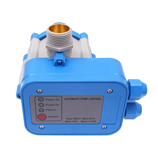 Régulateur de pression de pompe à eau automatique, Régulateur de pression de pompe à eau intelligent, Bleu