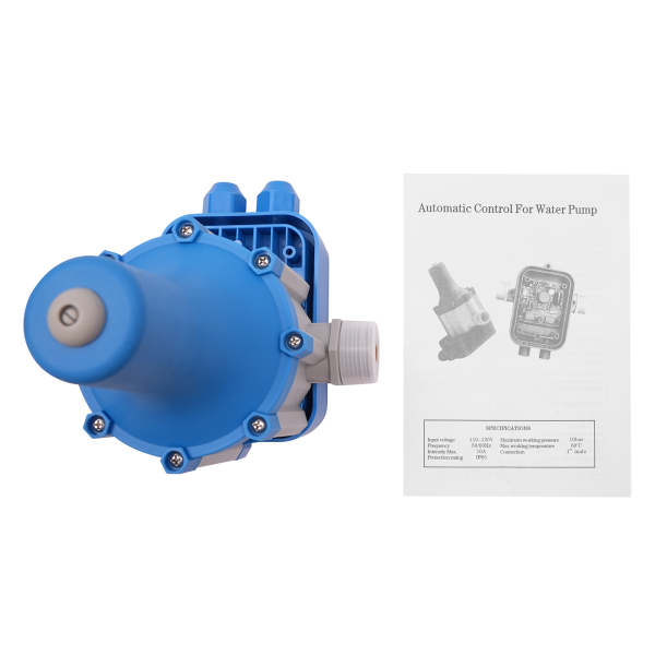 Régulateur de pression de pompe à eau automatique, Régulateur de pression de pompe à eau intelligent, Bleu