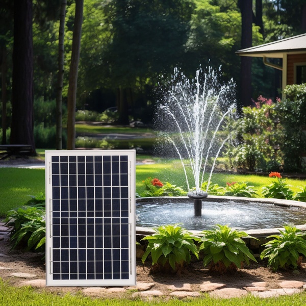 Pompe solaire 24 V CC 200 cm - Pour bassin de jardin - 1350 l/h - Fonction de l'eau décorative - Pond Pump solaire
