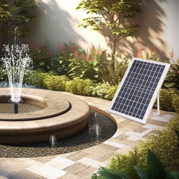 Pompe solaire 24 V CC 200 cm - Pour bassin de jardin - 1350 l/h - Fonction de l'eau décorative - Pond Pump solaire