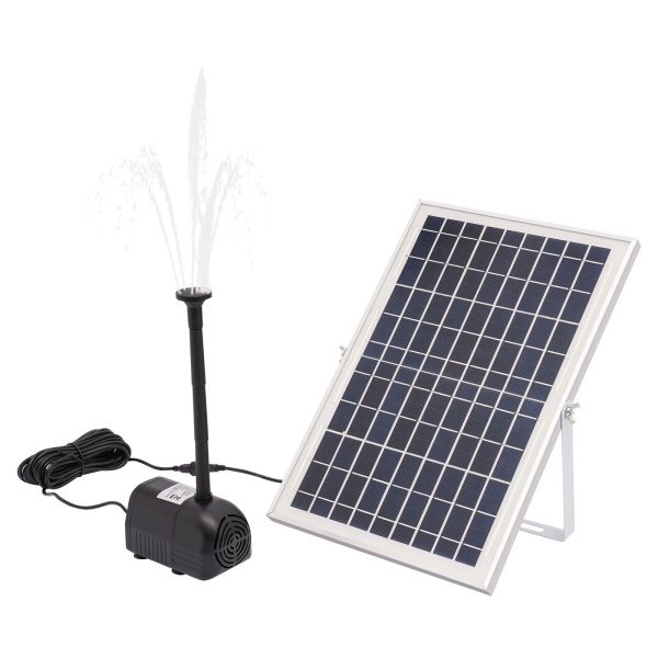 Pompe solaire 24 V CC 200 cm - Pour bassin de jardin - 1350 l/h - Fonction de l'eau décorative - Pond Pump solaire