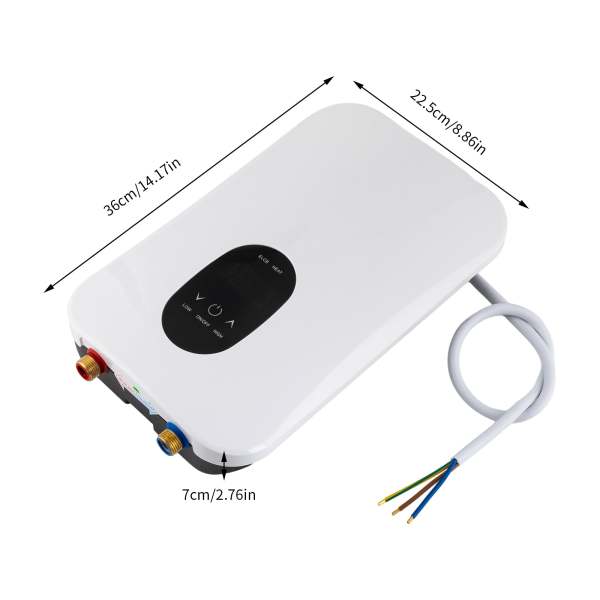 Chauffe-eau instantané pour lavabo - Résistant à la pression - Affichage numérique - Fonction thermostat - Fixation murale - Pour la maison