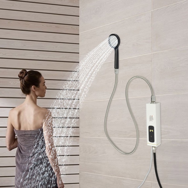Chauffe-eau instantané électrique 3500 W avec affichage LED, mini chauffe-eau, blanc, sans réservoir, pour salle de bain et cuisine