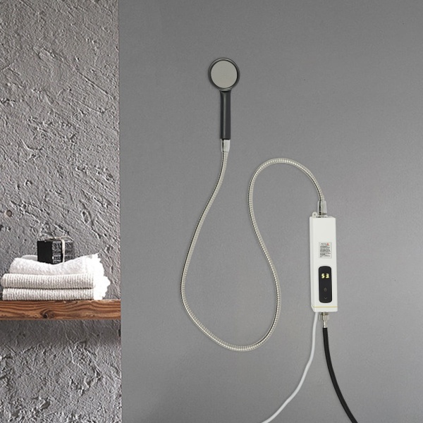 Chauffe-eau instantané électrique 3500 W avec affichage LED, mini chauffe-eau, blanc, sans réservoir, pour salle de bain et cuisine
