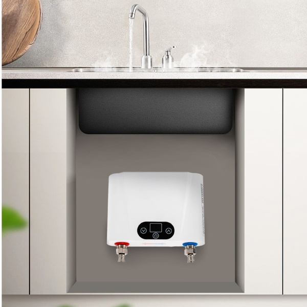 Chauffe-eau électrique instantané - 5,5 kW - Mini appareil de cuisine - Chauffe-eau sans réservoir - Pour cuisine, salle de bain, sous évier