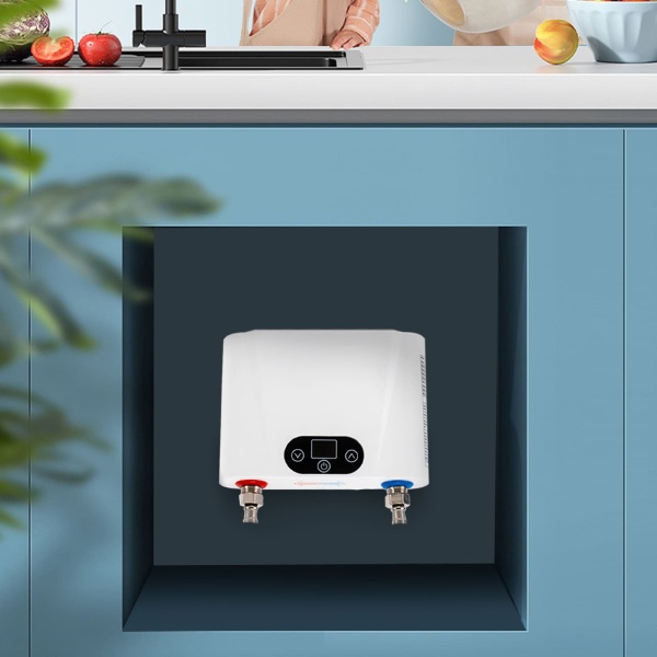 Chauffe-eau électrique instantané - 5,5 kW - Mini appareil de cuisine - Chauffe-eau sans réservoir - Pour cuisine, salle de bain, sous évier