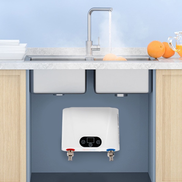 Chauffe-eau électrique instantané - 5,5 kW - Mini appareil de cuisine - Chauffe-eau sans réservoir - Pour cuisine, salle de bain, sous évier