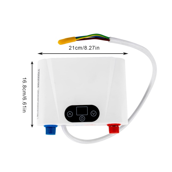 Chauffe-eau électrique instantané - 5,5 kW - Mini appareil de cuisine - Chauffe-eau sans réservoir - Pour cuisine, salle de bain, sous évier