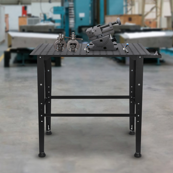 Table de soudage Table de soudage en métal Établi de table de soudage porteur de charge de 1320 lb utilisé dans les lieux de travail à domicile et les usines pour le meulage de coupe de soudage