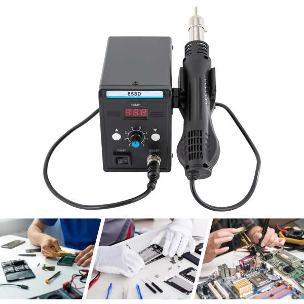Station de reprise à air chaud, station de soudage SMD 220 V avec pistolet thermique, pour l'électronique, réparations de soudage à dessouder Station de reprise à air chaud, station de soudage SMD 220 V avec pistolet thermique, pour l'électronique, réparations de soudage à dessouder
