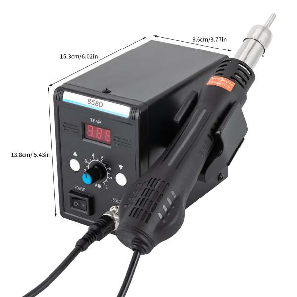 Station de reprise à air chaud, station de soudage SMD 220 V avec pistolet thermique,  pour l'électronique, réparations de soudage à dessouder