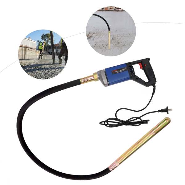 Vibrateur électrique pour béton, vibrateur industriel pour béton humide, 1280 W, 1300 W, 220 V, avec arbre ondulé de 6,6 FT/2 m, tuyau de 1,5 m, Φ 35 mm Vibrateur électrique pour béton, vibrateur industriel pour béton humide, 1280 W, 1300 W, 220 V, avec arbre ondulé de 6,6 FT/2 m, tuyau de 1,5 m, Φ 35 mm
