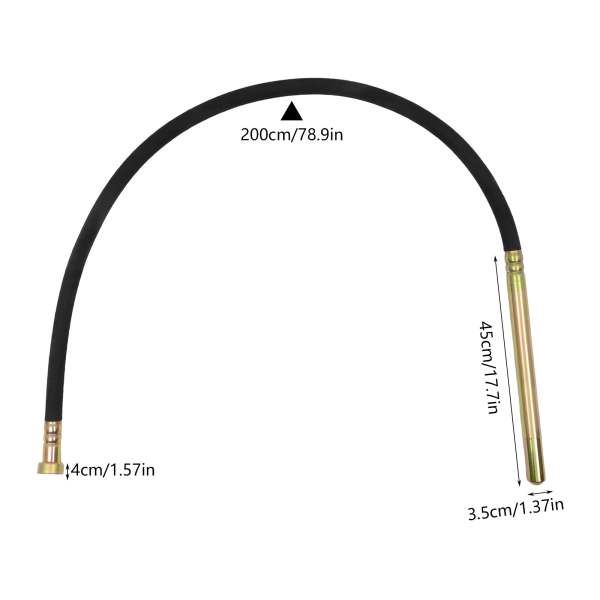Vibrateur électrique pour béton, vibrateur industriel pour béton humide, 1280 W, 1300 W, 220 V, avec arbre ondulé de 6,6 FT/2 m, tuyau de 1,5 m, Φ 35 mm