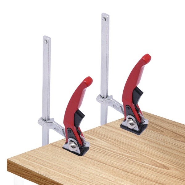 Lot de 2 serre-joints à levier pour table - Diamètre de serrage : 200 mm - Profondeur de serrage : 60 mm - Pour ponçage, découpe de précision