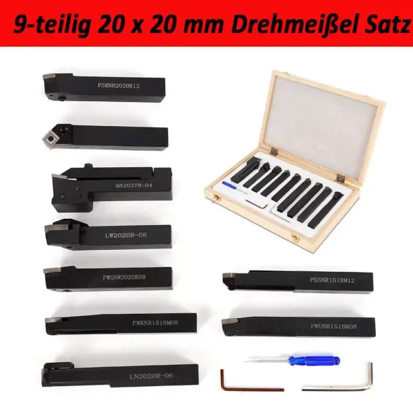 Jeu de 9 outils de coupe en carbure de tungstène