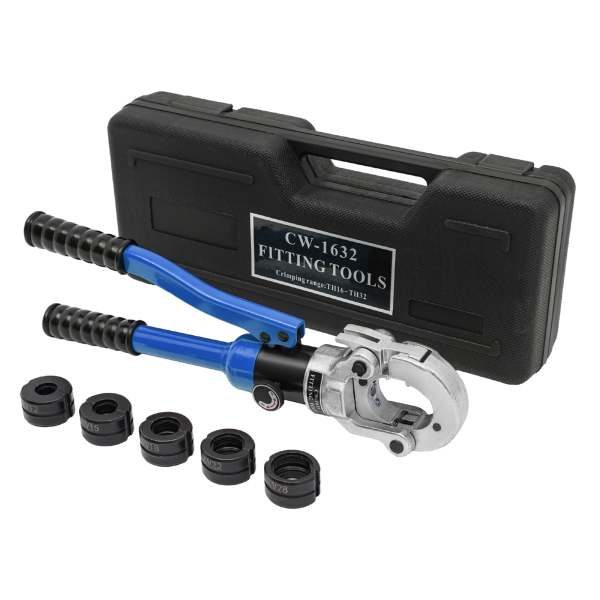 Pince à sertir professionnelle contour en U 16-20-25-32, jeu d'outils de sertissage avec tête rotative à 360° Pince à sertir professionnelle contour en U 16-20-25-32, jeu d'outils de sertissage avec tête rotative à 360°