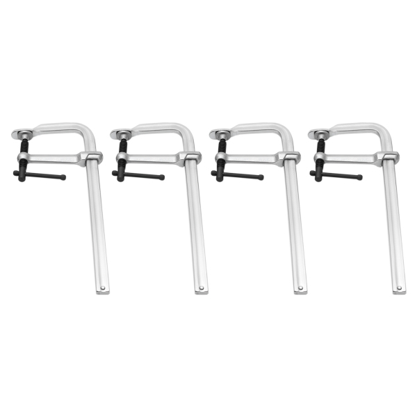 Lot de 4 pinces pour rail en bois 300 x 120, chaque force de serrage : ≥ 370 kg/815,71 lb, argent Lot de 4 pinces pour rail en bois 300 x 120, chaque force de serrage : ≥ 370 kg/815,71 lb, argent