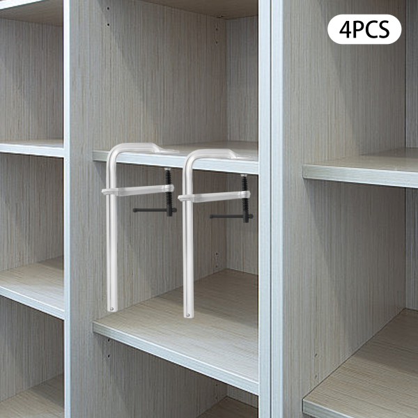 Lot de 4 pinces pour rail en bois 300 x 120, chaque force de serrage : ≥ 370 kg/815,71 lb, argent Lot de 4 pinces pour rail en bois 300 x 120, chaque force de serrage : ≥ 370 kg/815,71 lb, argent