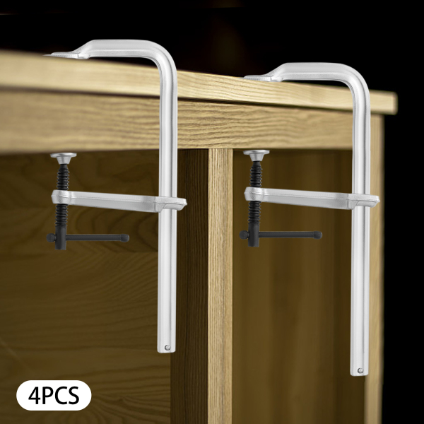 Lot de 4 pinces pour rail en bois 300 x 120, chaque force de serrage : ≥ 370 kg/815,71 lb, argent Lot de 4 pinces pour rail en bois 300 x 120, chaque force de serrage : ≥ 370 kg/815,71 lb, argent