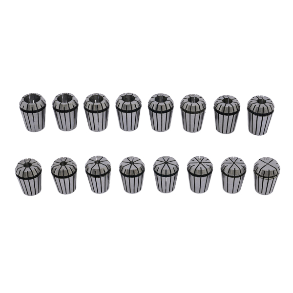 16PC ER25 Pinces de serrage pour fraiseuses, 1-16mm CNC Drilling Milling Machine Chuck Chuck, Clamping range : 1-16mm, Silver