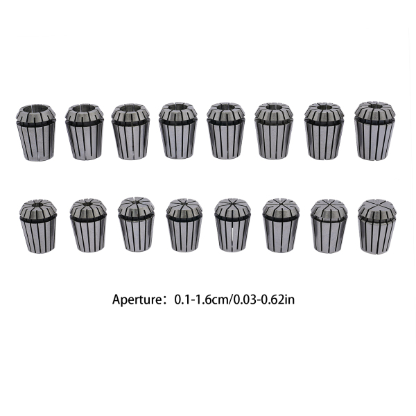 16PC ER25 Pinces de serrage pour fraiseuses, 1-16mm CNC Drilling Milling Machine Chuck Chuck, Clamping range : 1-16mm, Silver 16PC ER25 Pinces de serrage pour fraiseuses, 1-16mm CNC Drilling Milling Machine Chuck Chuck, Clamping range : 1-16mm, Silver