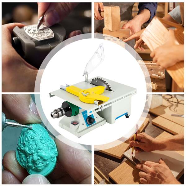 Scie de table multifonctionnelle 750 W ponceuse d'établi portable et précise  Mini scie de table électrique pour jade, métal et bois