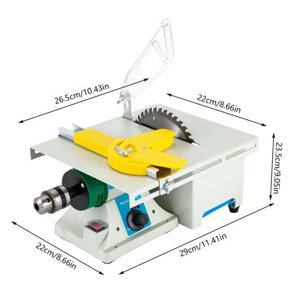 Scie de table multifonctionnelle 750 W ponceuse d'établi portable et précise  Mini scie de table électrique pour jade, métal et bois