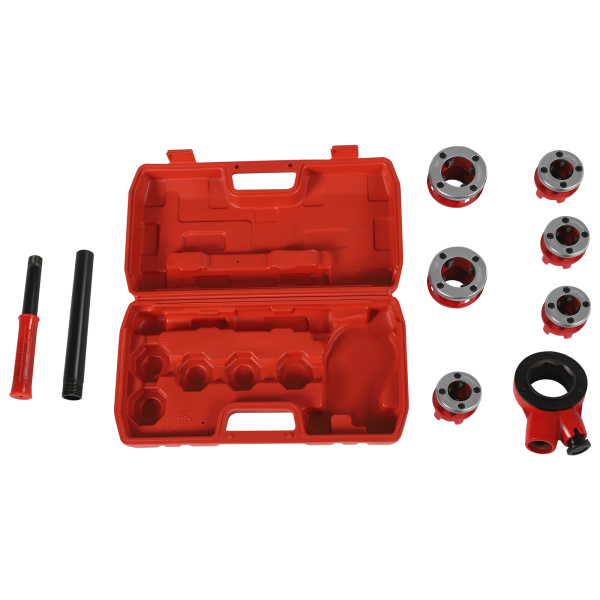Kit d'enfilage de tuyaux avec kit d'enfilage de tuyaux à cliquet pour plombiers avec 6 matrices et étui de rangement