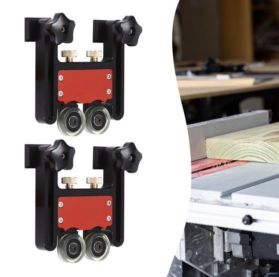 Adaptateur de scie circulaire de Table, 2 pièces, rouleau de guidage de matériau auxiliaire pour scies de Table à bois