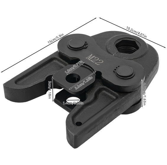 Mâchoire de presse compacte, outil de presse, pince à sertir, mâchoire en 42CrMo de haute qualité et excellente conception pour sertir les tubes en cuivre noir M22