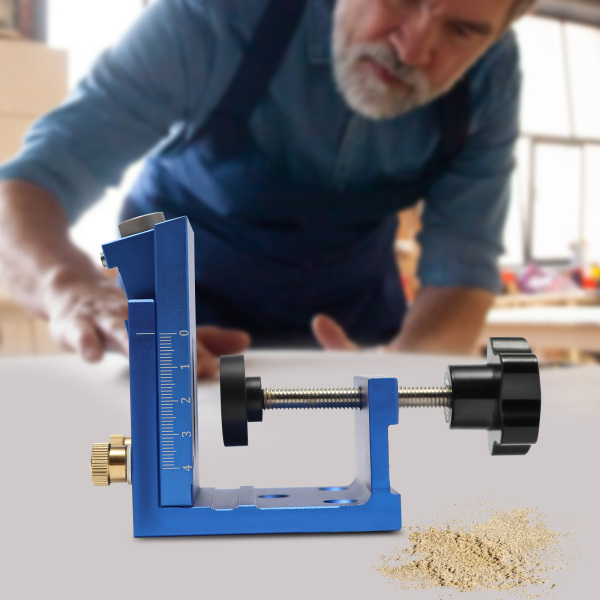 Guide de perçage pour trous de poche, ensemble de gabarits pour le travail du bois, guide de positionnement, guide de perçage d'angle, outil de localisation de trous (bleu)