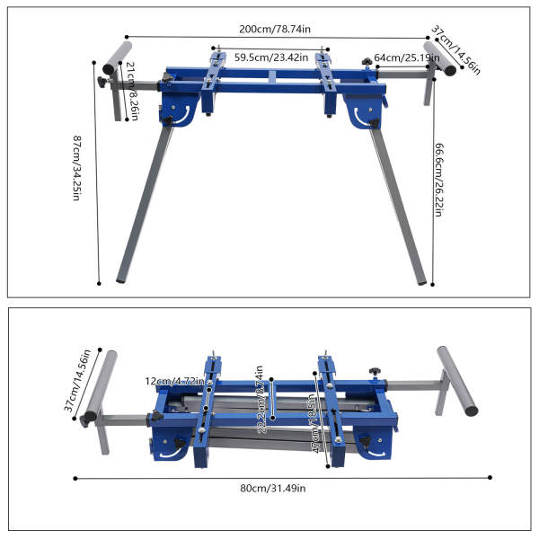 Table de travail pour scie à tronçonner, table de scie, table de machine sous châssis, conception réglable et pliable Table de travail pour scie à tronçonner, table de scie, table de machine sous châssis, conception réglable et pliable