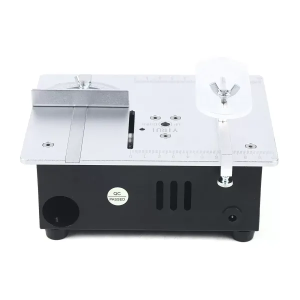 Mini scies à table, 5000 tr/min Mini scie à table multifonctionnelle pour modélisme 96W Avec plaque de guidage de sécurité pour petites barres PCB Alliages d'aluminium acrylique