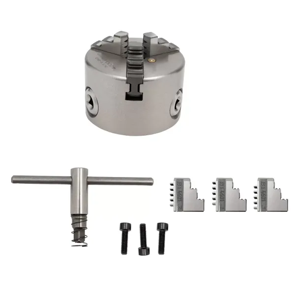 Mandrin de perçage à centrage automatique, 3 mâchoires de diamètre 80mm, revêtement à trois mâchoires rotatif de haute précision Mandrin de perçage à centrage automatique, 3 mâchoires de diamètre 80mm, revêtement à trois mâchoires rotatif de haute précision