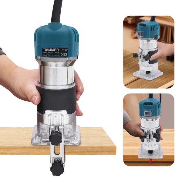 Compact Router, Compact Wood Hand Router Tool, 6 Speed Variable Wood Trimmer