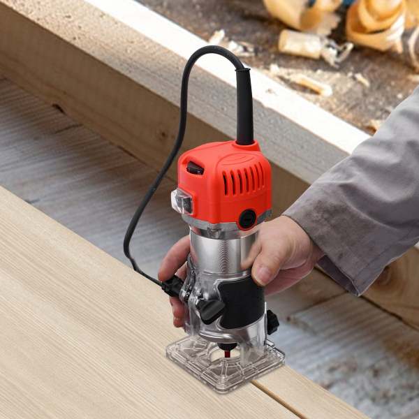 Compact Wood Hand Router Tool, 6 Speed Variable Wood Trimmer