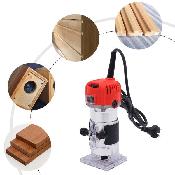 Défonceuse compacte, outil compact de fraisage manuel du bois, 6 vitesses variables Trimmers pour bois Défonceuse compacte, outil compact de fraisage manuel du bois, 6 vitesses variables Trimmers pour bois