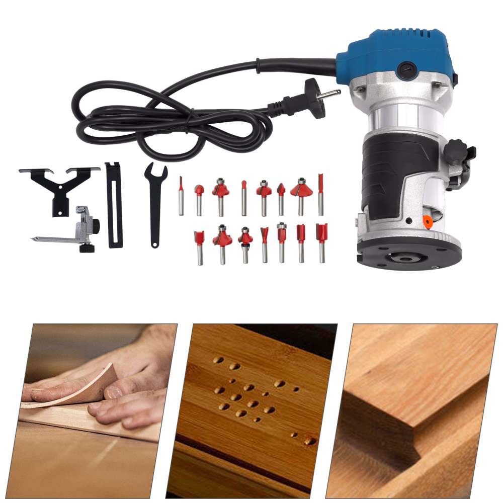 Kit routeur compact, outil trimmer-router, 6 vitesses variables trimmer bois