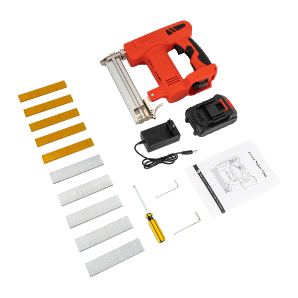 Agrafeuse 2 en 1, agrafeuse électrique avec batterie et chargeur, agrafeuse alimentée par batterie, rouge Agrafeuse 2 en 1, agrafeuse électrique avec batterie et chargeur, agrafeuse alimentée par batterie, rouge
