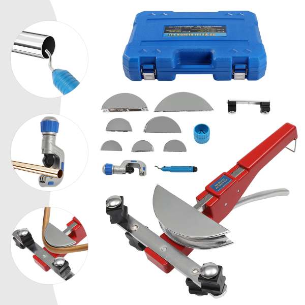CT-999F Cintreuse manuelle avec 7 pièces de flexion pour tubes en cuivre Rouge CT-999F Cintreuse manuelle avec 7 pièces de flexion pour tubes en cuivre Rouge