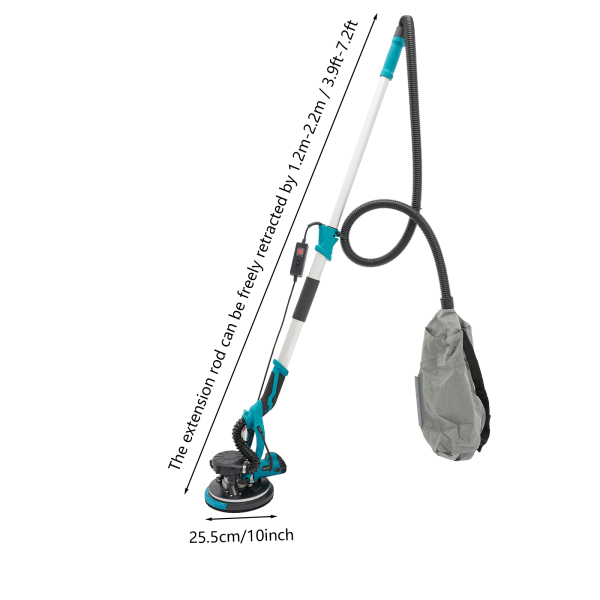 Ponceuse électrique pour plafond et mur avec extracteur de poussière, ponceuse à cloison sèche à vitesse variable, ponceuse électrique sans poussière pour cloison sèche