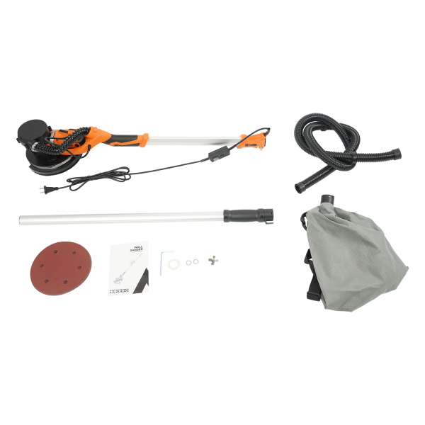 Ponceuse électrique pour plafond et mur 750 W 2,2 m avec extracteur de poussière, ponceuse pour cloisons sèches à vitesse variable, ponceuse électrique pour cloisons sèches sans poussière