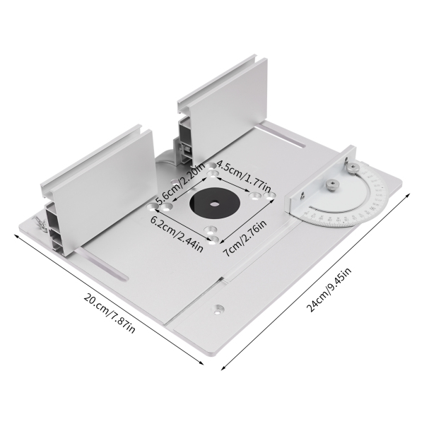 Plaque d'insertion de Table de fraisage, plaque rabattable pour Machine à graver sur bois (argent) Plaque d'insertion de Table de fraisage, plaque rabattable pour Machine à graver sur bois (argent)