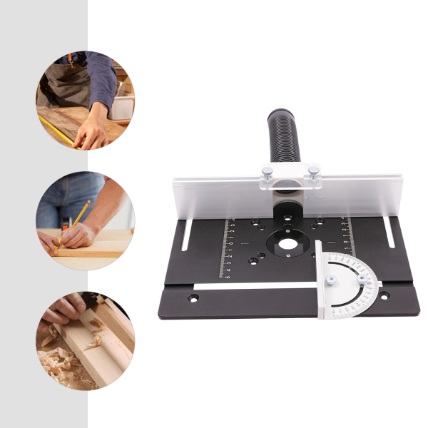Plaque d'insertion pour table de toupie, plateau de toupie en bois en alliage d'aluminium, outils d'ébarbage, 24*20cm