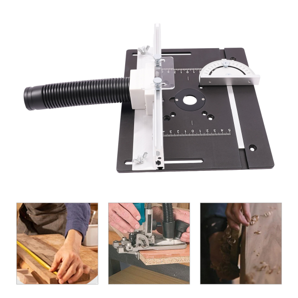 Plaque d'insertion pour table de toupie, plateau de toupie en bois en alliage d'aluminium, outils d'ébarbage, 24*20cm