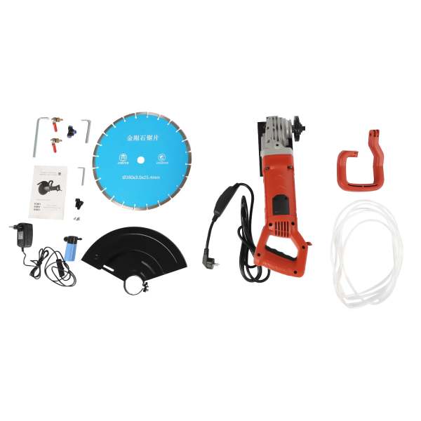 3000 W Fraise murale électrique avec lame de scie pour couper briques, béton, profondeur de coupe 13,5 cm