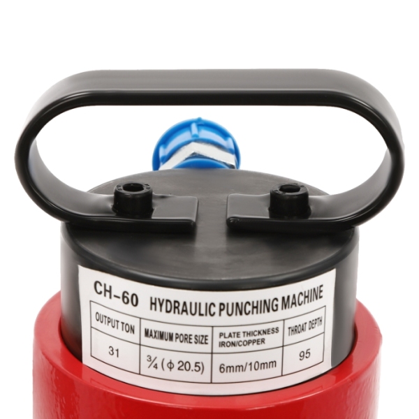 Poinçonneuse hydraulique CH-60, conception à retour d'huile unique, 4 matrices, rouge