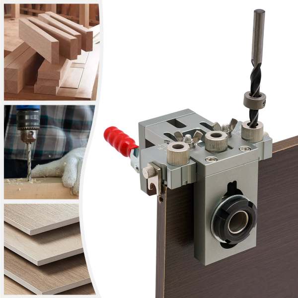 Gabarit de perçage de trou de poche 3 en 1 - Épaisseur d'usinage : 10-30 mm - Foret (0,2/0,31/0,39