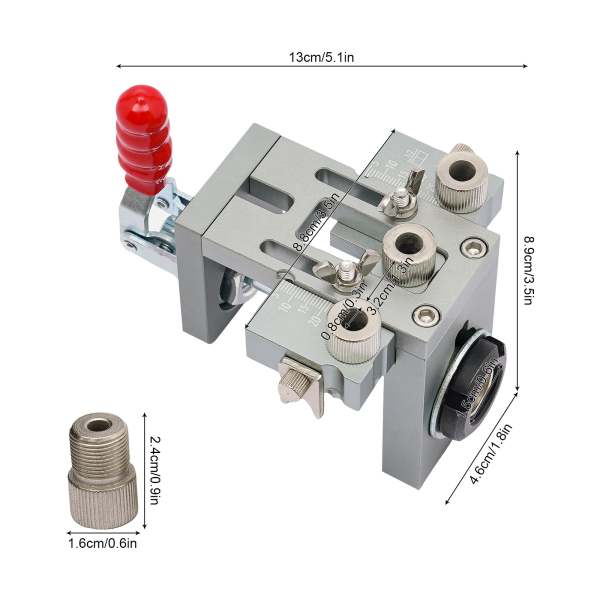 Gabarit de perçage de trou de poche 3 en 1 - Épaisseur d'usinage : 10-30 mm - Foret (0,2/0,31/0,39