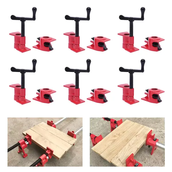 Ensemble de colliers de serrage pour collage de bois, colliers de serrage robustes en fonte à dégagement rapide pour le travail du bois (6,3/4")